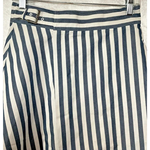 Anthropologie Maeve A Line Striped Midi Skirt Women Sz 4 Coastal Acedemia Preppy - Picture 3 of 11